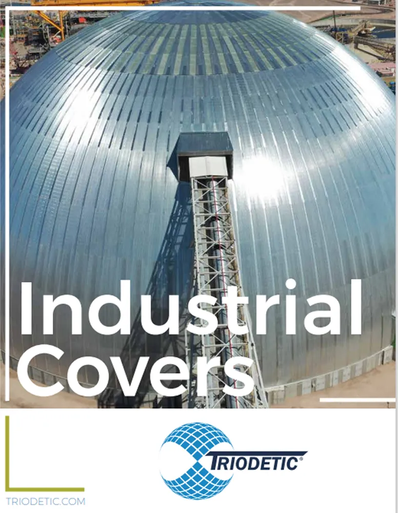 Triodetic industrial covers, emphasizing structural engineering and dome construction for industrial applications