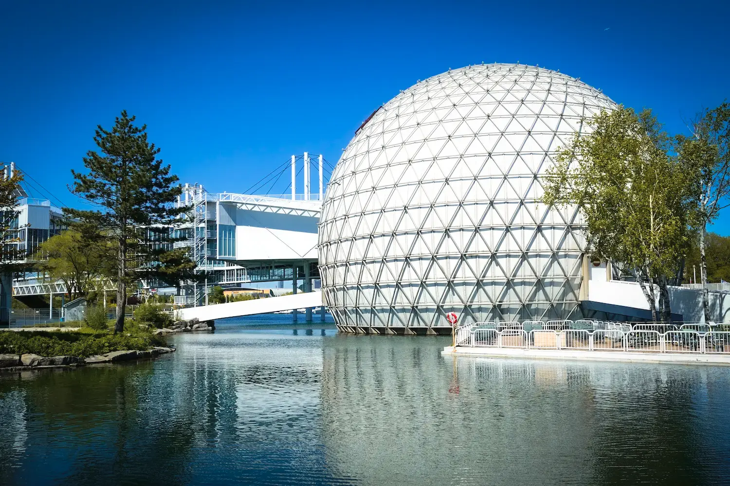 Triodetic CORE geodesic dome at Ontario Cinesphere beside the waterfront.